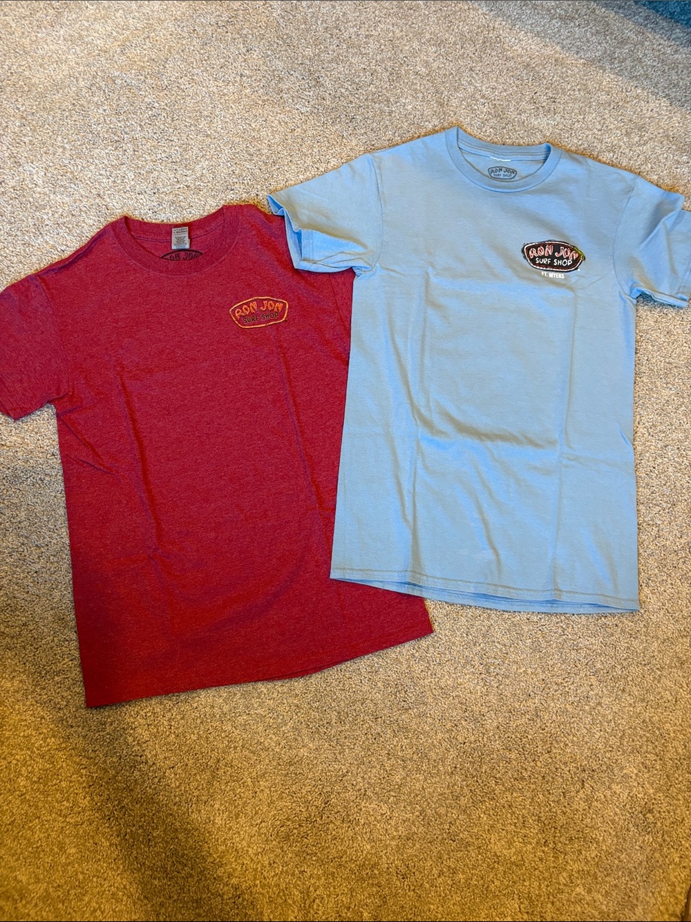 Ron Jon Surf Shop T-Shirt Lot of 2 Men’s Small Red Blue